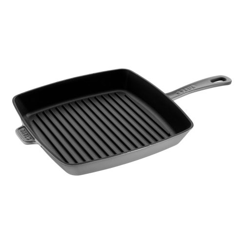 Staub öntöttvas grill - szögletes - fekete - 28 x 28 cm