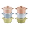 Staub kerámia | Cocotte kerámia főzőedény szett 6 darabos | kerek | kerámia | többszínű