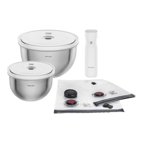 ZWILLING Fresh & Save tálak | vákuum tálak starter szett M/L |5 darabos | Grey Line | rozsdamentes acél