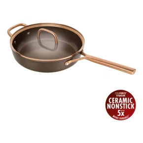   ZWILLING MILANO alumínium serpenyő, üvegfedéllel, 28 cm barna