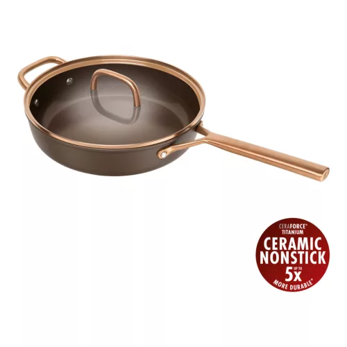 ZWILLING MILANO alumínium serpenyő, üvegfedéllel, 28 cm barna