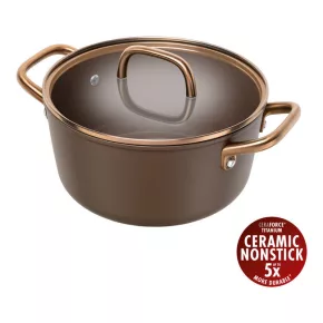   ZWILLING MILANO alumínium fazék üvegfedéllel, 24 cm, barna