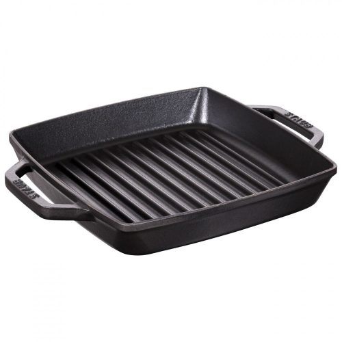 Staub öntöttvas grill | szögletes | fekete | 23 x 23 cm