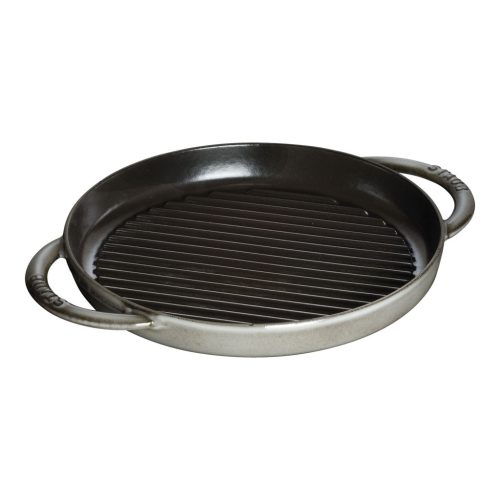Staub öntöttvas kerek grillserpenyő fekete 1,2 l 30 cm