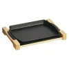 Staub Szervírozó fa talppal| fekete | szögletes 33 cm x 23 cm