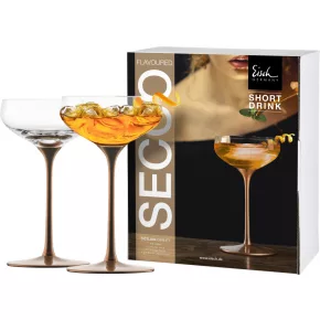   Eisch SECCO FLAVOURED 2 db Short Drinks koktélos pohár réz díszdobozban 2,1dl 173 mm