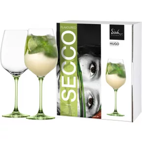   Eisch SECCO FLAVOURED 2 db Hugo koktélos pohár zöld díszdobozban 7,1dl 254 mm