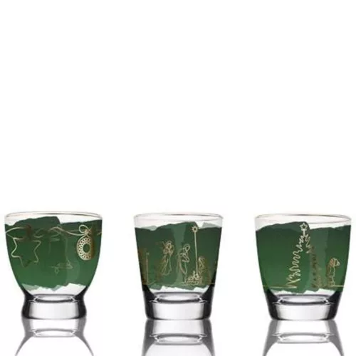Set Christmas Classic viharlámpa üveg  10.5 cm