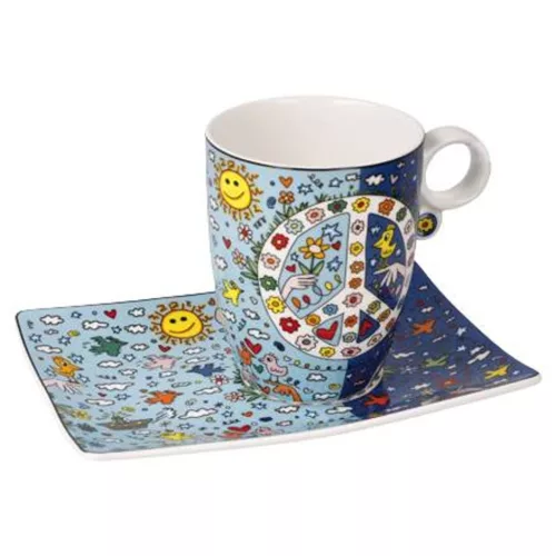 James Rizzi Give Peace a Chance bögre + alj csontporcelán  0,4l