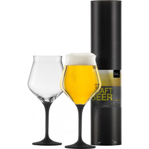 Eisch CRAFT BEER EXPERTS 2 db Craft söröspohár fekete díszhengerben 4,35dl 205 mm