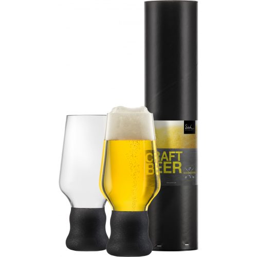 Eisch CRAFT BEER EXPERTS 2 db Craft söröspohár fekete díszhengerben 4,5dl 176 mm