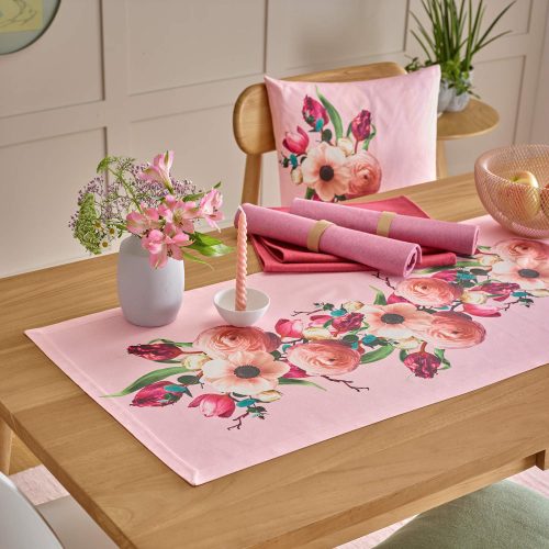 Sander Bouquet asztali futó 50x140 cm rózsaszín