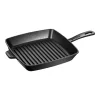 Staub Grillserpenyők | amerikai grill 26 cm | négyzetalakú | öntöttvas | fekete