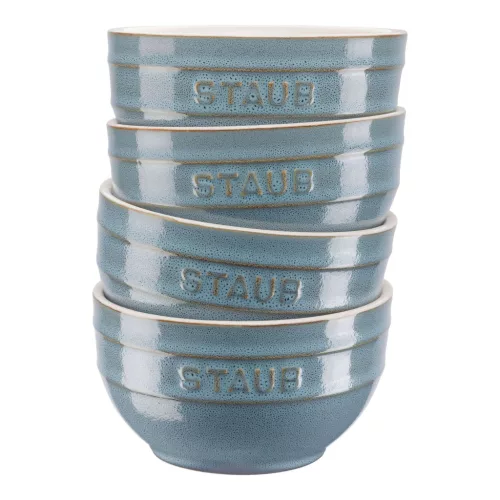 Staub kerámia | tál szett 14 cm |4 darabos |antik türkiz | kerámia
