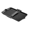 Staub Grillserpenyők | grillserpenyő kiöntőcsőrrel 34 x 21 cm | szögletes | öntöttvas | fekete