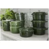 Staub La Cocotte | Mini Cocotte öntöttvas főzőedény 10 cm | bazsalikomzöld | kerek | öntöttvas