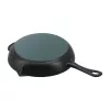 Staub öntöttvas palacsintasütő fa nyéllel - fekete - kerek - 28 cm