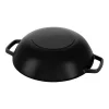 Staub Specialties | Wok üvegfedővel 30 cm | kerek | öntöttvas | fekete
