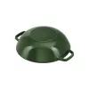 Staub Specialties | Wok üvegfedővel 30 cm | kerek | öntöttvas | bazsalikomzöld