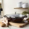 Staub Specialties | Wok üvegfedővel 30 cm | kerek | öntöttvas | gránátvörös