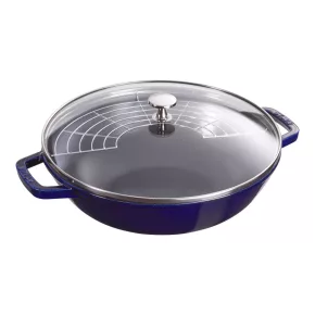   Staub Specialties | Wok üvegfedővel 30 cm | kerek | öntöttvas | sötétkék