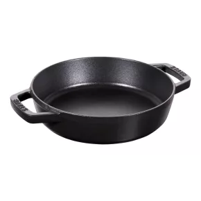   Staub Pans | serpenyő két fogantyúval 20 cm | öntöttvas | fekete | kerek