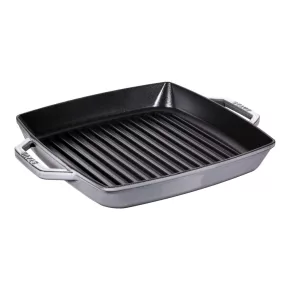   Staub Grillserpenyők | grillserpenyő 28 cm | négyzetalakú | öntöttvas | grafitszürke
