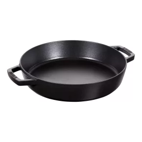   Staub Pans | serpenyő két fogantyúval 26 cm | öntöttvas | fekete | kerek