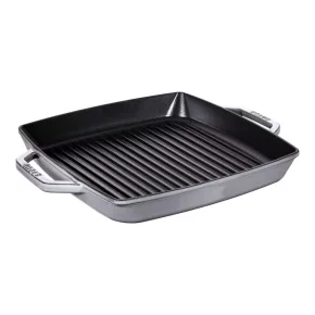   Staub Grillserpenyők | grillserpenyő 33 cm | négyzetalakú | öntöttvas | grafitszürke