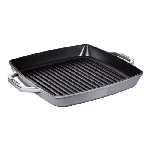 Staub Grillserpenyők | grillserpenyő 33 cm | négyzetalakú | öntöttvas | grafitszürke