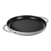 Staub öntöttvas grill | kerek | szürke | 30 cm