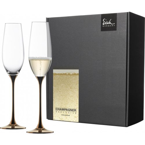 Eisch CHAMPAGNE EXCLUSIV 2 db pezsgőspohár réz díszdobozban 2,1dl 265 mm