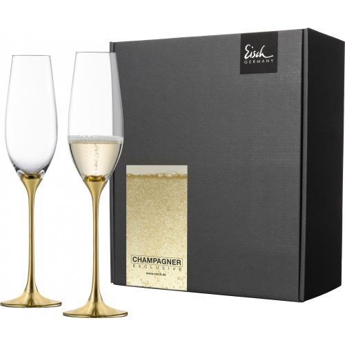 Eisch CHAMPAGNE EXCLUSIV 2 db pezsgőspohár arany díszdobozban 2,1dl 265 mm