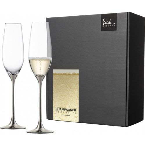 Eisch CHAMPAGNE EXCLUSIV 2 db pezsgőspohár platina díszdobozban 2,1dl 265 mm