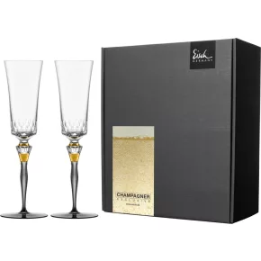   Eisch CHAMPAGNE EXCLUSIV 2 db pezsgőspohár szürke díszdobozban  2,5dl 280 mm
