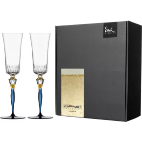   Eisch CHAMPAGNE EXCLUSIV 2 db pezsgőspohár kék díszdobozban  2,5dl 280 mm