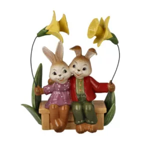   Goebel - Nyúlpár „A mi kis világunk” figura porcelán 18,5 cm