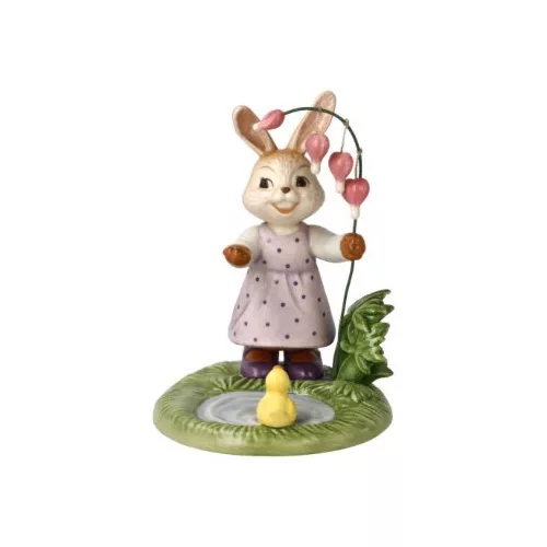 Goebel - Nyuszi virággal figura porcelán 13 cm