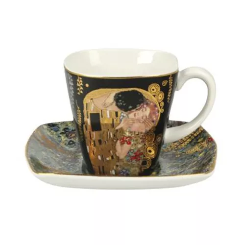 Gustav Klimt - The Kiss csésze + alj csontporcelán 0,1l