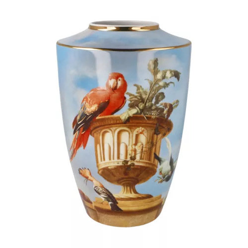 Goebel Melchior de Hondecoeter – Skarlátvörös ara papagáj váza 24 cm