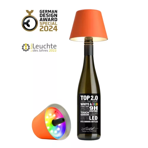 TOP 2.0 - narancs tölthető lámpa palackba 11 cm
