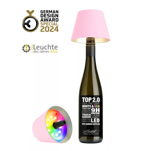 TOP 2.0 - pink tölthető lámpa palackba 11 cm