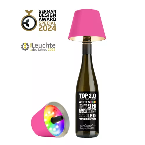 TOP 2.0 - neon pink tölthető lámpa palackba 11 cm