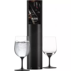   Eisch KAYA BLACK 2 db ásványvizes pohár díszhengerben 3,4dl 165 mm
