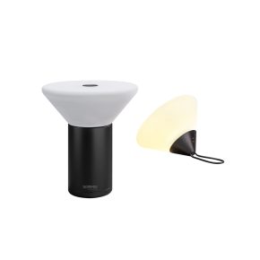   MIKONO - fekete tölthető asztali és függő lámpa 17,2 cm