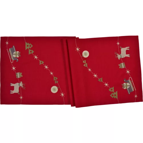 Sander Deer Loft asztali futó 50x150 cm piros-zöld