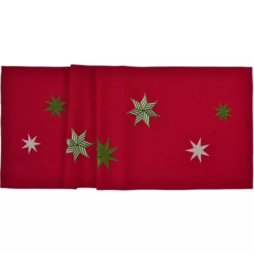 Sander Star Loft asztali futó 50x150 cm piros-zöld