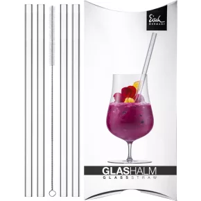   Eisch GENTLEMAN szívószál készlet 4 darabos clear díszdobozban