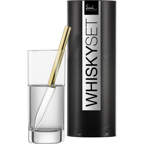 Eisch GENTLEMAN Whisky-Rum Pipetta készlet arany díszhengerben
