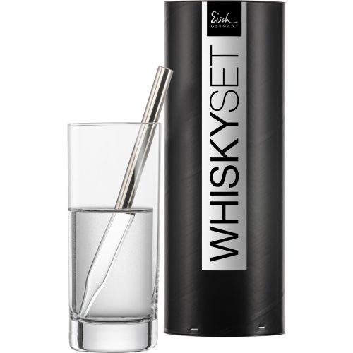 Eisch GENTLEMAN Whisky-Rum Pipetta készlet platina díszhengerben